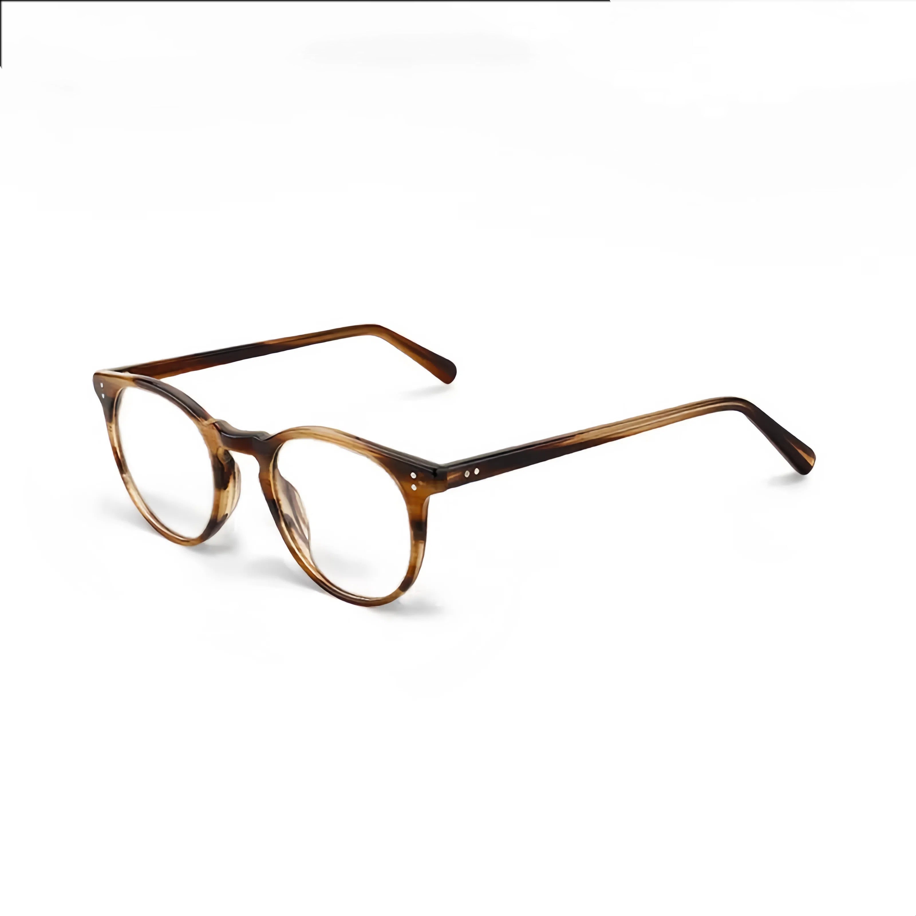 HIGLAZE • Morgen • Vintage Look Keyhole Bridge Italian Acetate Frame • Custom Blue Light Lenses