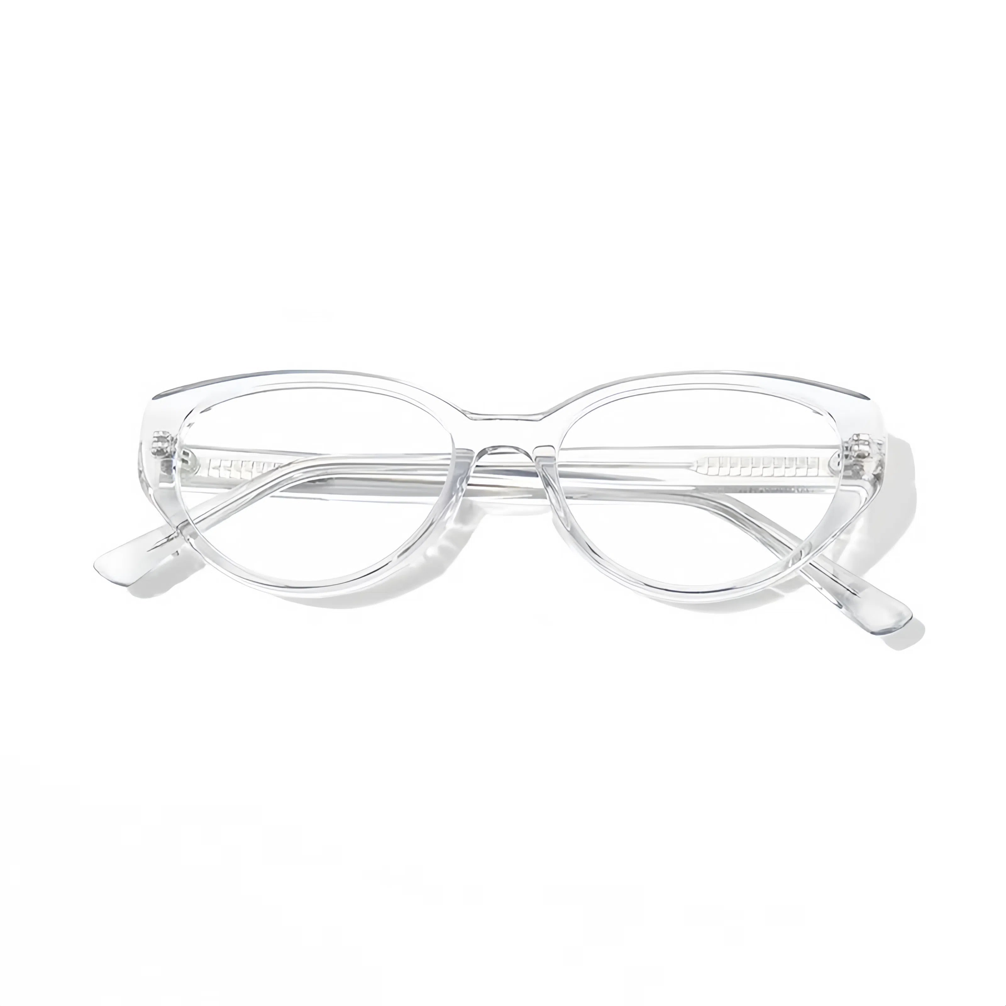 HIGLAZE • Luci • Italian Acetate Horizontal Cateye Frame • Custom Blue Light Lenses