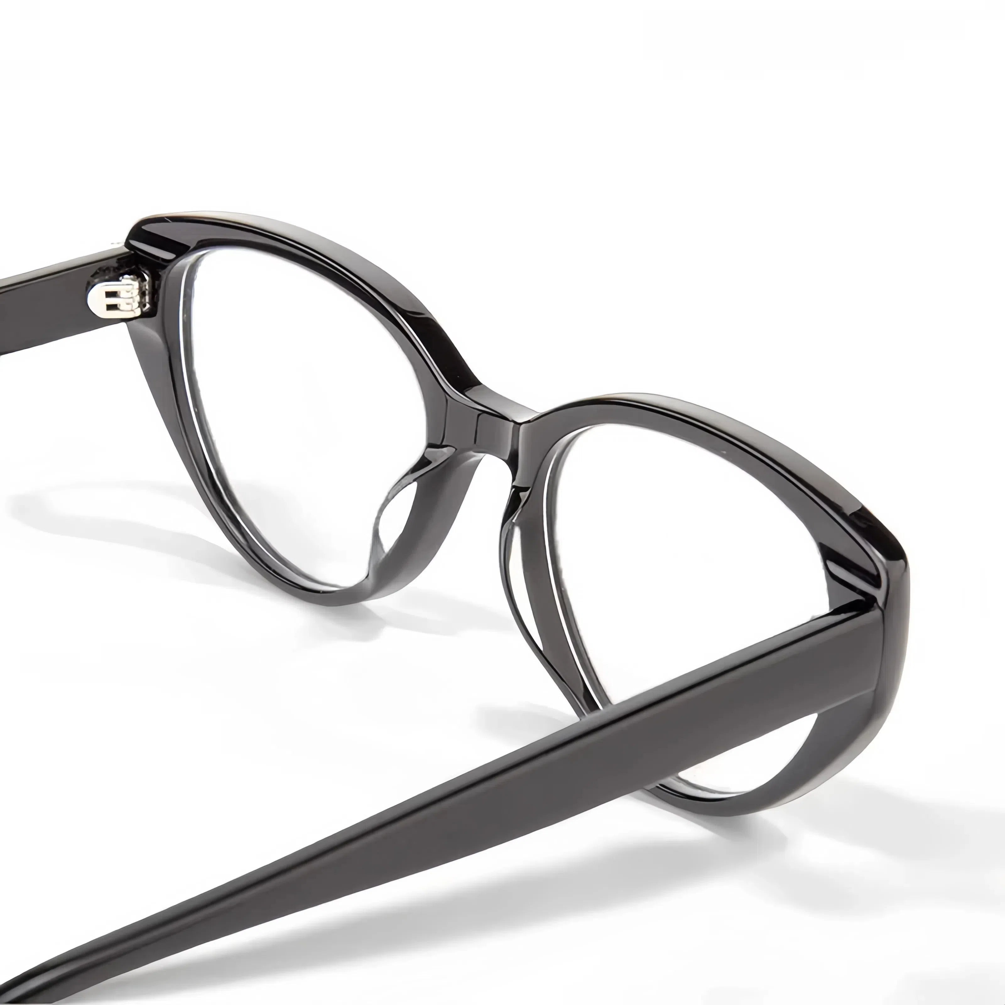 HIGLAZE • Luci • Italian Acetate Horizontal Cateye Frame • Custom Blue Light Lenses