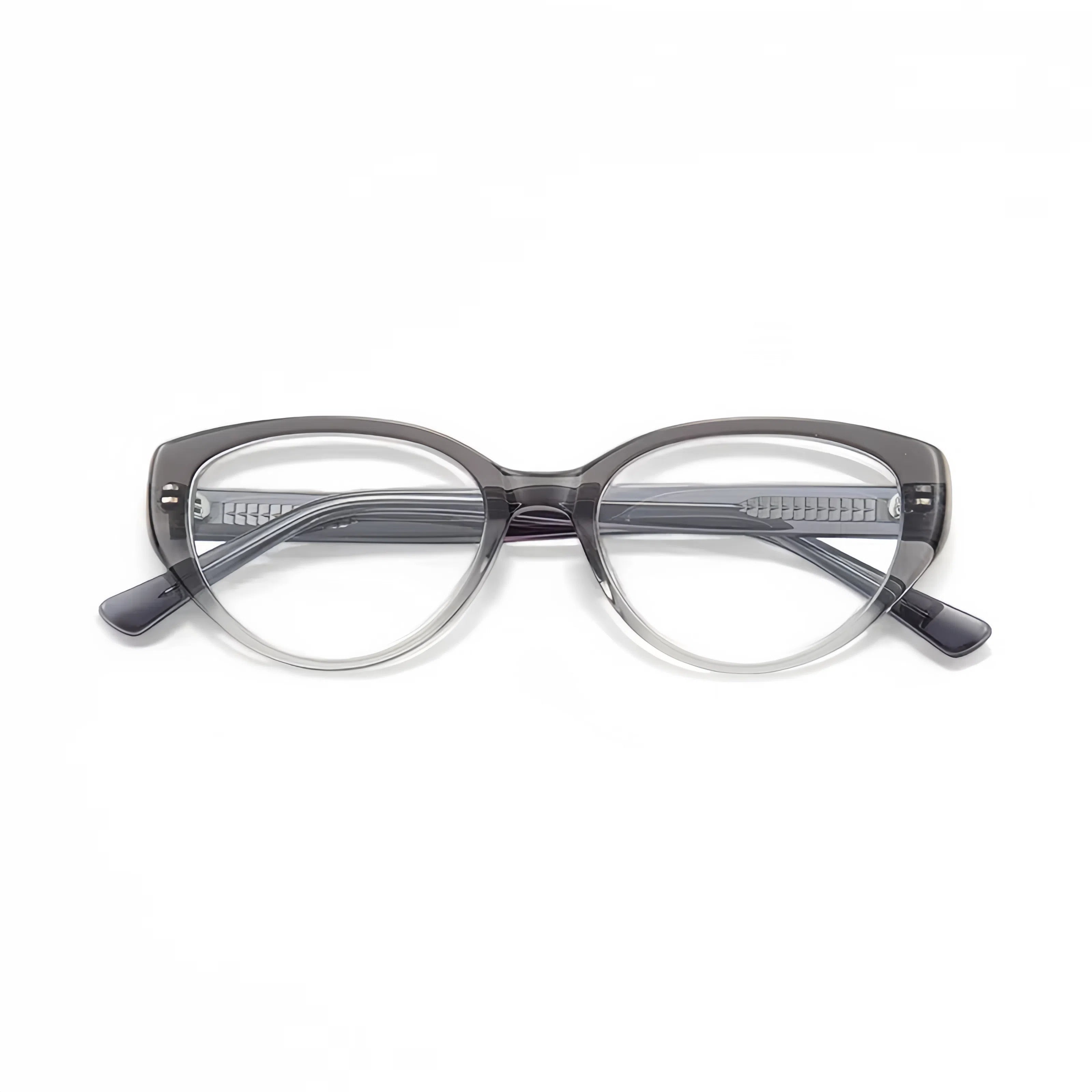 HIGLAZE • Luci • Italian Acetate Horizontal Cateye Frame • Custom Blue Light Lenses