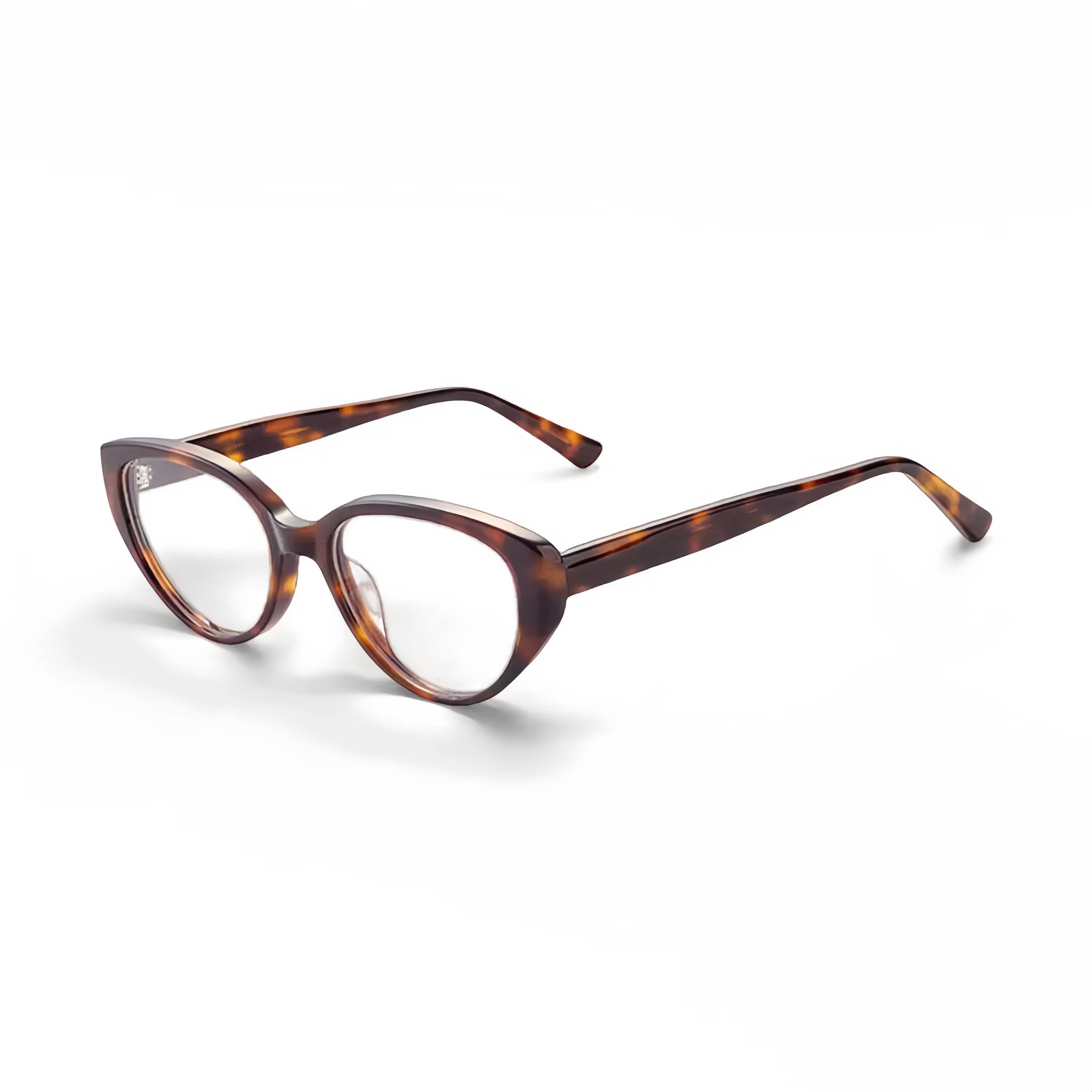 HIGLAZE • Luci • Italian Acetate Horizontal Cateye Frame • Custom Blue Light Lenses